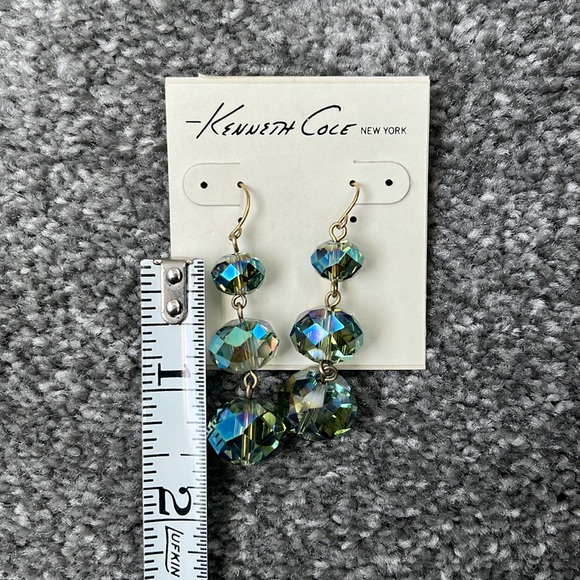 Sparkling blue-green vintage KENNETH COLE earring & stretch bracelet set - Picture 7 of 9
